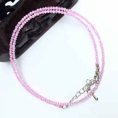 Unisex Natural Stone Beaded Necklace with Cut Face