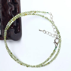 Unisex Natural Stone Beaded Necklace with Cut Face