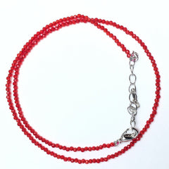 Unisex Natural Stone Beaded Necklace with Cut Face