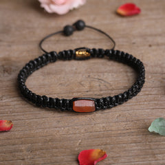 Prismatic Natural Stone Woven Beaded Bracelet