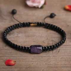 Prismatic Natural Stone Woven Beaded Bracelet