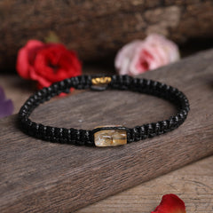 Prismatic Natural Stone Woven Beaded Bracelet
