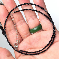 Unisex Natural Stone Beaded Necklace with Cut Face