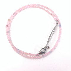 Unisex Natural Stone Beaded Necklace with Cut Face