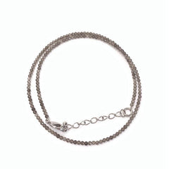 Unisex Natural Stone Beaded Necklace with Cut Face