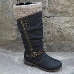 Knee-High Women's Riding Boots with Side Zipper