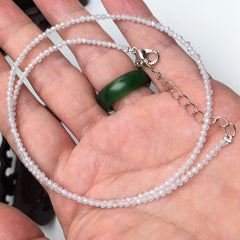 Unisex Natural Stone Beaded Necklace with Cut Face