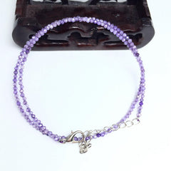 Unisex Natural Stone Beaded Necklace with Cut Face