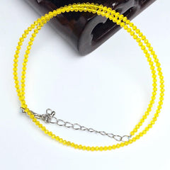 Unisex Natural Stone Beaded Necklace with Cut Face