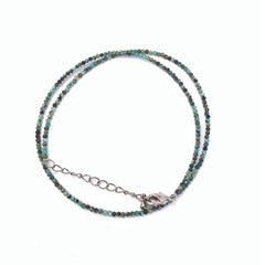 Unisex Natural Stone Beaded Necklace with Cut Face