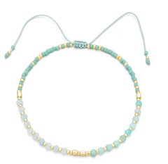 Natural Stone Bead Woven Bracelet for Women