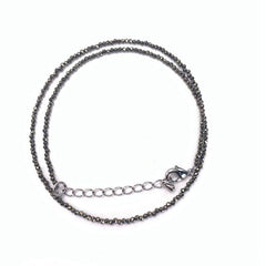 Unisex Natural Stone Beaded Necklace with Cut Face