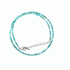 Unisex Natural Stone Beaded Necklace with Cut Face