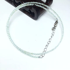 Unisex Natural Stone Beaded Necklace with Cut Face