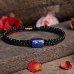 Prismatic Natural Stone Woven Beaded Bracelet