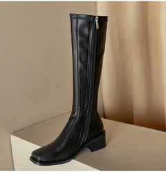 Women's New Knee-High Boots with Side Zipper