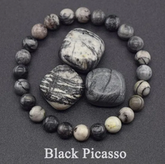 Natural Stone Beaded Elastic Bracelet