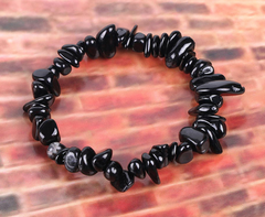Natural Stone Black Tourmaline Bead Bracelet for Women