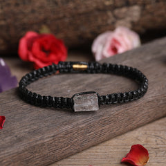 Prismatic Natural Stone Woven Beaded Bracelet