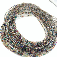 Unisex Natural Stone Beaded Necklace with Cut Face