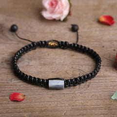 Prismatic Natural Stone Woven Beaded Bracelet