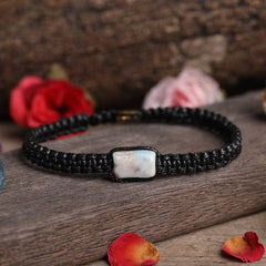 Prismatic Natural Stone Woven Beaded Bracelet