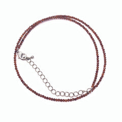 Unisex Natural Stone Beaded Necklace with Cut Face
