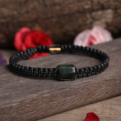 Prismatic Natural Stone Woven Beaded Bracelet