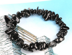 Natural Stone Black Tourmaline Bead Bracelet for Women