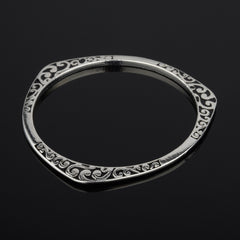 Vintage Floral Design Thai Silver Bracelet (Elegant)