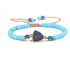 Natural Stone Wheel Bead Bracelet