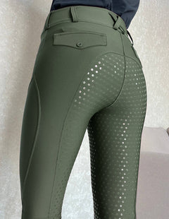 Full-Seat Silicone Equestrian Riding Tights for Outdoors