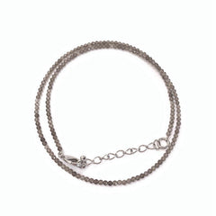 Unisex Natural Stone Beaded Necklace with Cut Face