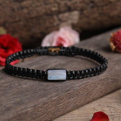 Prismatic Natural Stone Woven Beaded Bracelet