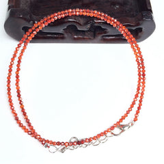 Unisex Natural Stone Beaded Necklace with Cut Face