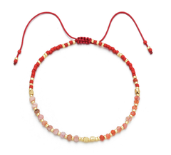 Natural Stone Bead Woven Bracelet for Women