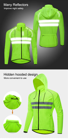 Reflective Long Sleeve Breathable Bike Riding Windbreaker