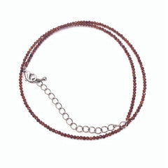 Unisex Natural Stone Beaded Necklace with Cut Face