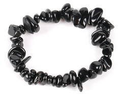 Natural Stone Black Tourmaline Bead Bracelet for Women