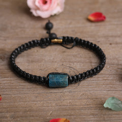 Prismatic Natural Stone Woven Beaded Bracelet
