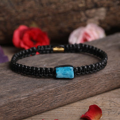 Prismatic Natural Stone Woven Beaded Bracelet