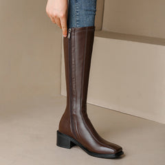 Women's New Knee-High Boots with Side Zipper