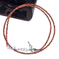 Unisex Natural Stone Beaded Necklace with Cut Face