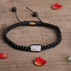 Prismatic Natural Stone Woven Beaded Bracelet
